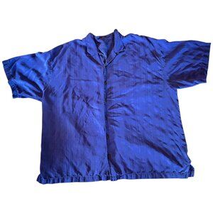 Tommy Bahama 100% Silk Camp Botanic Tropical Blue Shirt XXL